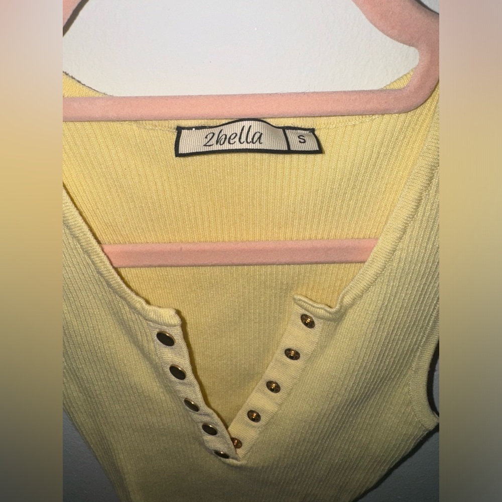 The Essential Ribbed Tank Top -Yellow - Picture 4 of 8